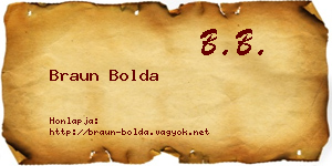 Braun Bolda névjegykártya
